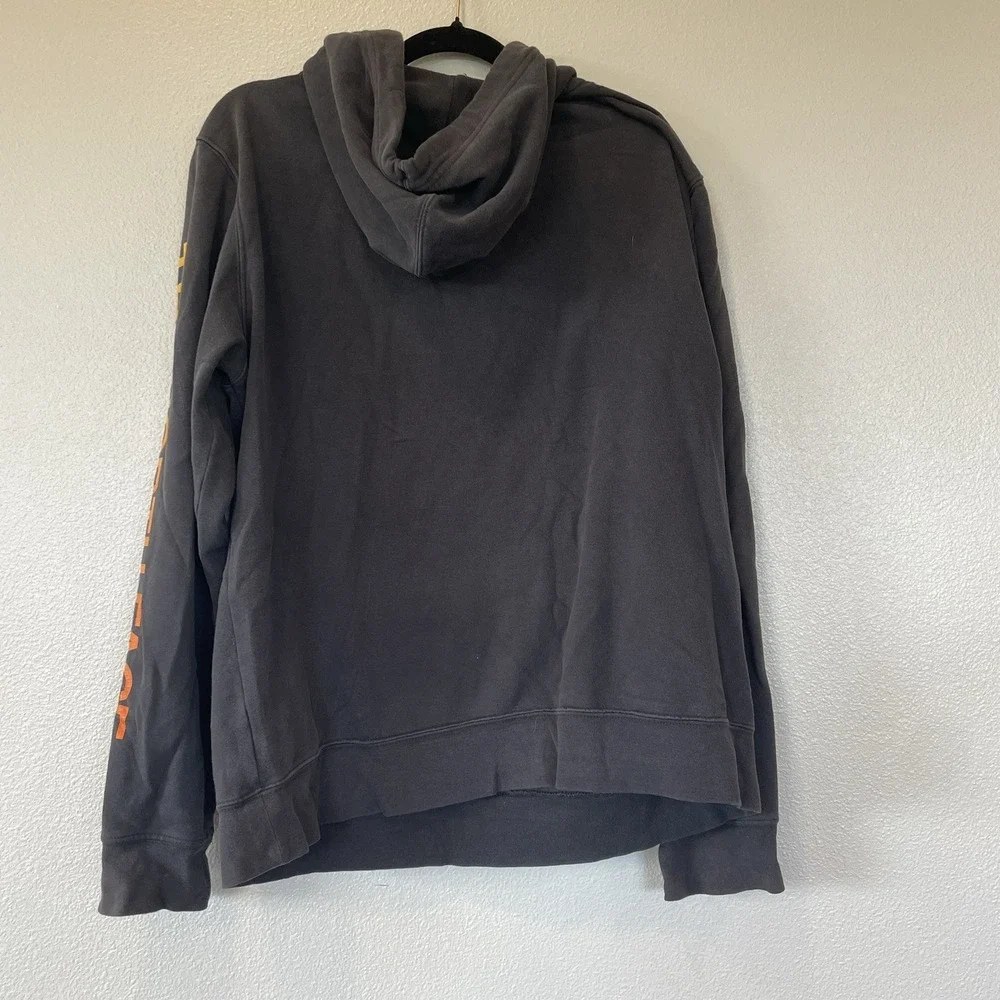 The North Face Hoodie Black Yellow Orange Gradient Chest Sleeve Logos Size Large